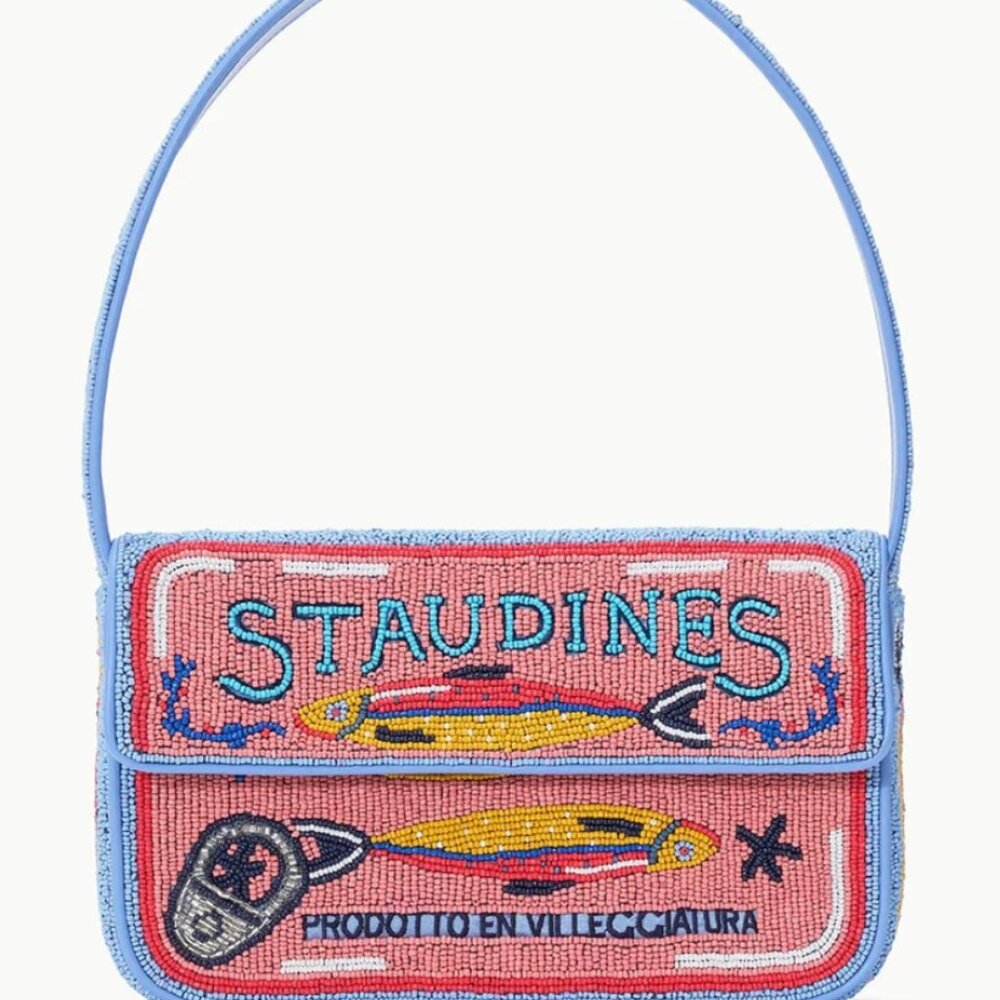 STAUD TOMMY BEADED BAG "STAUDINES" PINK